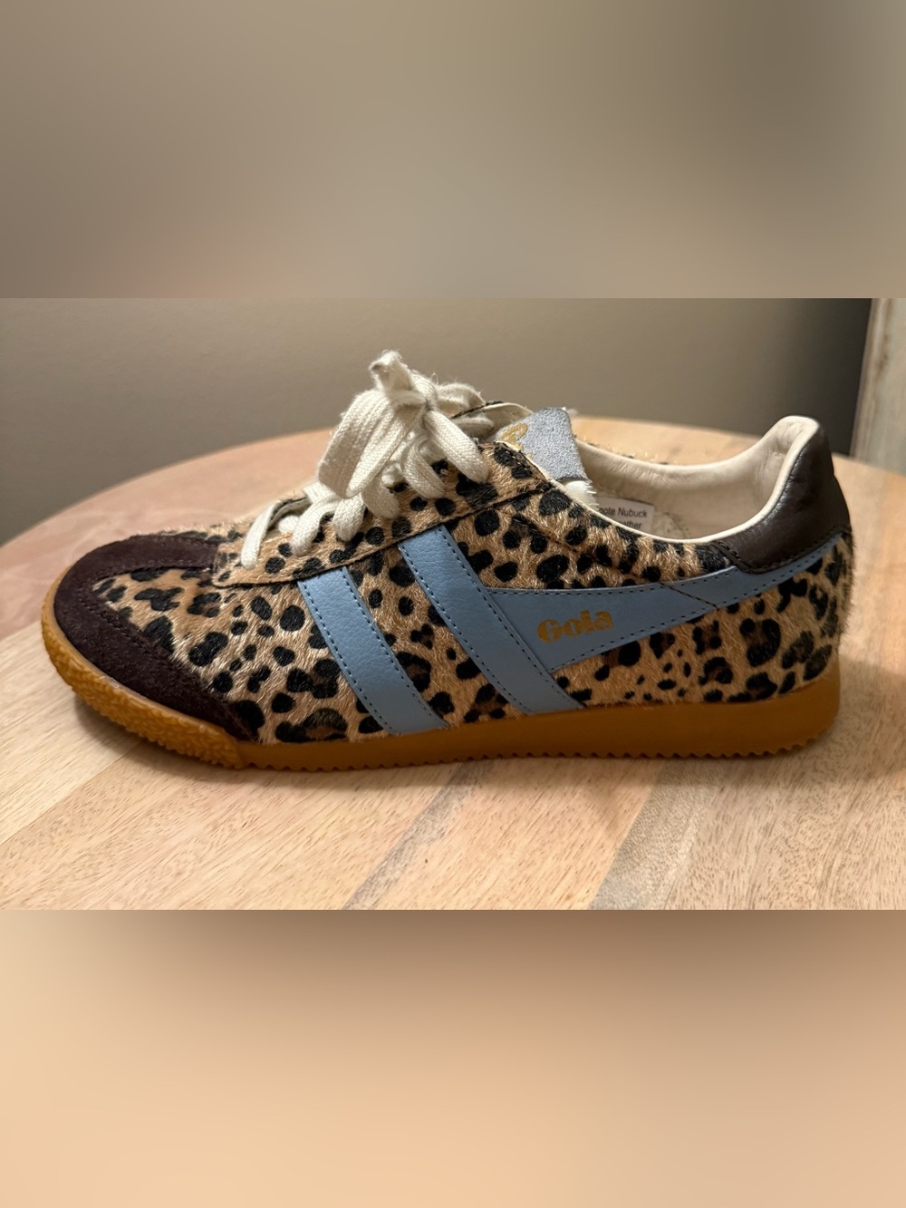 Gola Elan Leopard Print Low-Top Womens Sneaker Light Blue stripe size 6 - Picture 9 of 9